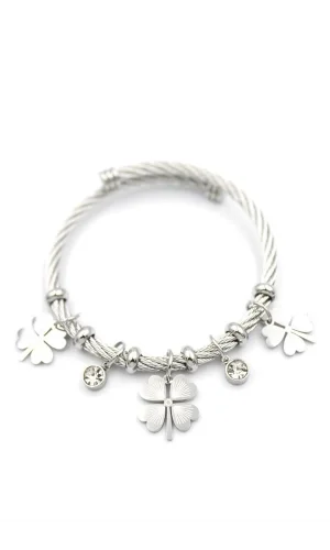 Yonca Charm Bilezik - Gümüş