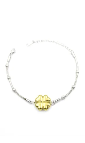 Yonca Zincir Bileklik - Altın