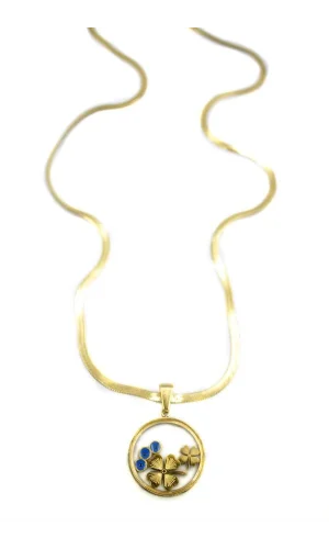 Yoncalı Fanus İtalyan Kolye - Altın