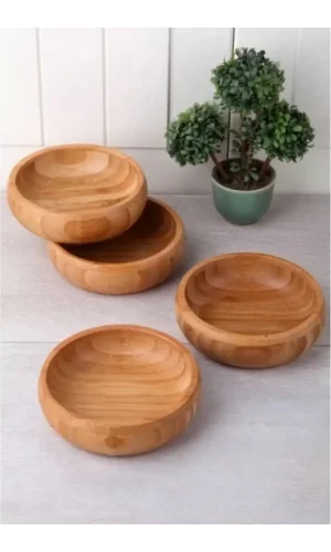 Yuvarlak 4lü Ahşap Çerezlik Royaleks-CRZ1010