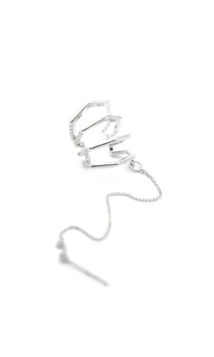 Zincir Çoklu Kıkırdak Küpe - Gümüş