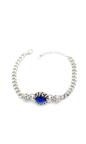 Zirkon Taşlı Leopar Bileklik - Gümüş