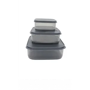 3lü Yatay Füme Renk Saklama Kabı Royaleks-VİV-OX258