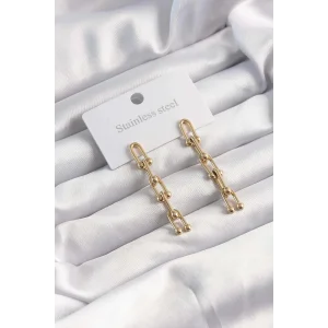 316L Çelik Altın Renk Sallantılı Model Küpe