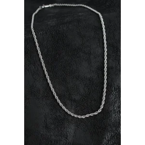 316L Çelik Burgu Zincir Model Gümüş Renk Erkek Kolye