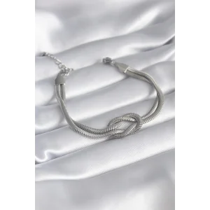 316L Çelik Çelik Gold Renk İtalyan Zincir Düğüm Model Kadın Bileklik