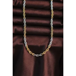 316L Çelik Çift Renk Burgu Tasarımlı Kolye