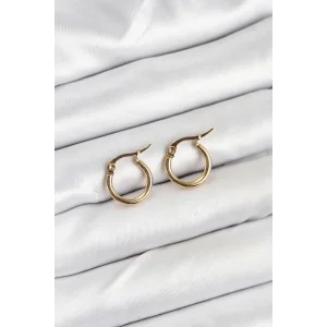 316L Çelik Gold Renk 12 mm Halka Kadın Küpe