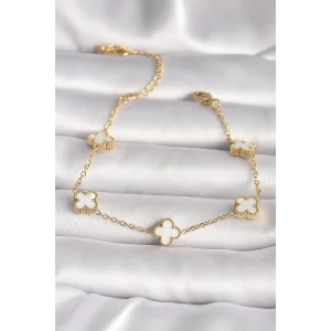 316L Çelik Gold Renk Baby Boy Yonca Model Kadın Bileklik