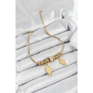 316L Çelik Gold Renk Balık Model Kadın Bileklik