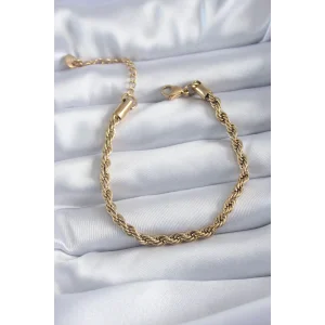 316L Çelik Gold Renk Burgu Model Kadın Bileklik