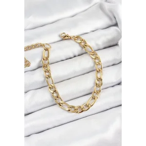 316L Çelik Gold Renk Kalın Zincir Erkek Bileklik