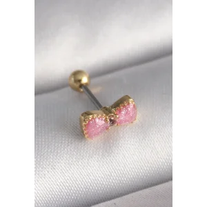 316L Çelik Gold Renk Pembe Fiyonk Model Tragus Piercing
