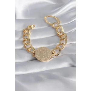 316L Çelik Gold Renk Tam Altın Model Samanyolu Kadın Bileklik