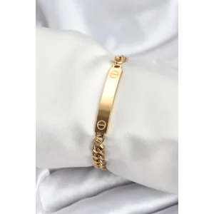 316L Çelik Gold Renk Yazı Yazmaya Uygun Kadın Bileklik