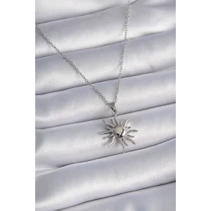 316L Çelik Gold Renk Zincir Güneş Figür Kadın Kolye