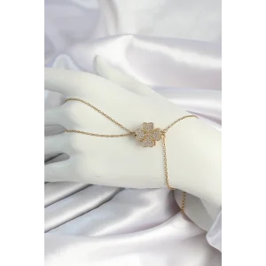 316L Çelik Gold Renk Zincirli Dönen Yonca Figürlü Şahmeran