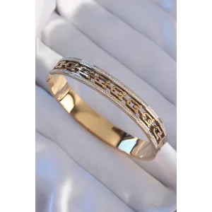 316L Çelik Gold Renk Zirkon Taşlı Model Kelepçe