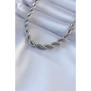 316L Çelik Gümüş Renk Burgu Model 45 cm Kadın Kolye