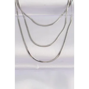 316L Çelik Gümüş Renk İtalyan Zincir Çoklu Kolye