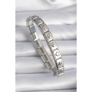 316L Çelik Gümüş Renk Kalp İşleme Nomination Charm Bileklik