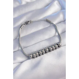 316L Çelik Gümüş Renk Oval Figürlü Bileklik