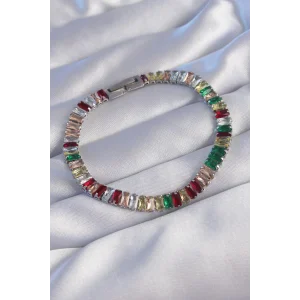 316L Çelik Gümüş Renk Renkli Su Yolu Tasarımlı Bileklik