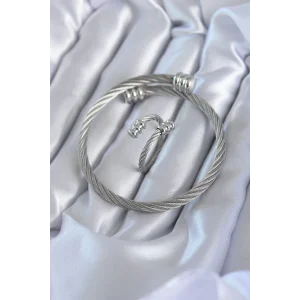 316L Çelik Gümüş Renk Sarmal Model Erkek Bileklik Yüzük Kombini