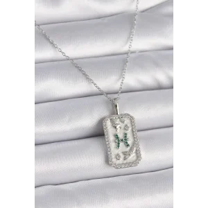 316L Çelik Gümüş Renk Zincir Balık Burcu Zirkon Taşlı Kadın Kolye