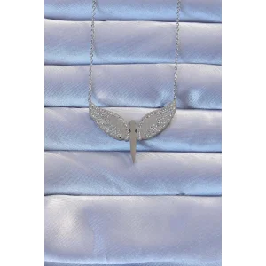 316L Çelik Gümüş Renk Zirkon Taşlı Mikail Kolye