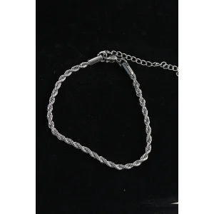 316L Çelik Halat Model Gümüş Renk Erkek Bileklik