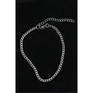 316L Çelik İnce Klasik Model Gümüş Renk Erkek Bileklik