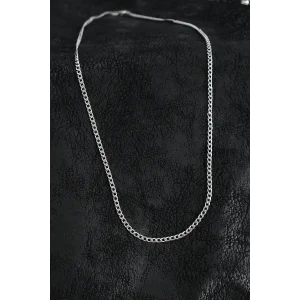 316L Çelik İnce Klasik Zincir Model Gümüş Renk Erkek Kolye