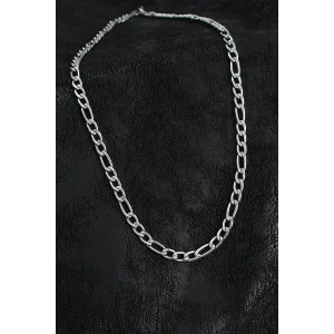 316L Çelik Kalın Figaro Zincir Model Gümüş Renk Erkek Kolye