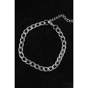 316L Çelik Kalın Klasik Model Gümüş Renk Erkek Bileklik