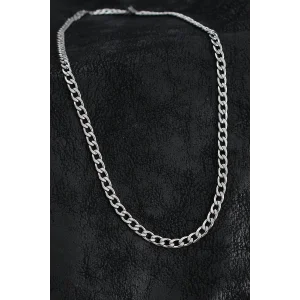 316L Çelik Kalın Klasik Zincir Model Gümüş Renk Erkek Kolye