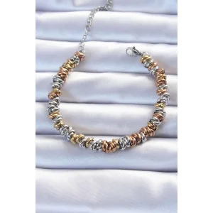 316L Çelik Karışık Renkli İç İçi Geçmeli Bombeli Bileklik