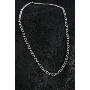 316L Çelik Klasik Oval Zincir Model Gümüş Renk Erkek Kolye