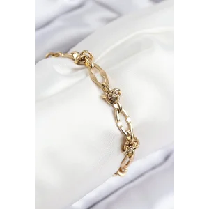 316L Çelik Parçalı Zincir Model Gold Renk Kadın Bileklik