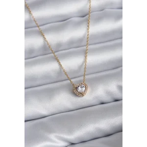 316L Çelik Zincir Gold Renk Charm Kadın Kolye