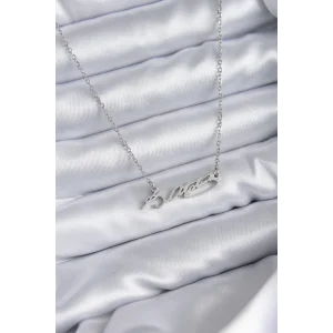 316L Çelik Zincir Gümüş Renk Atatürk İmza Figür Kadın Kolye