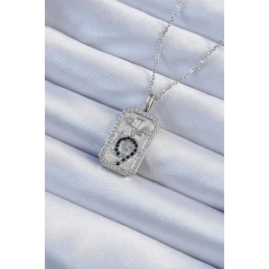 316L Çelik Zincir Gümüş Renk Zirkon Taşlı Minimal Papatya Figürlü Tarot Kolye