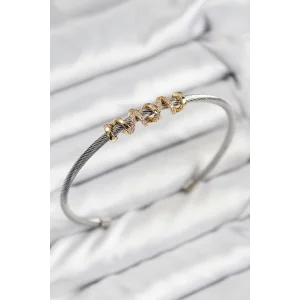 316L Çelik Zirkon Taşlı Model Gold Ve Gümüş Renk Kadın Bileklik