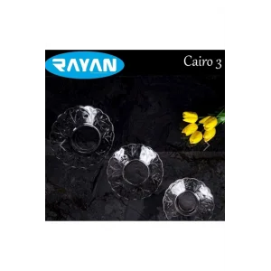 6lı Cam Tabak Güneş Yıldız Gül 3 Model Royaleks-G-405