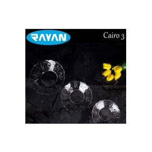 6lı Cam Tabak Güneş Yıldız Gül 3 Model Royaleks-G-405