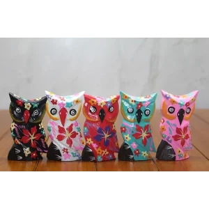 Ahşap 5li Baykuş Seti Polos-10