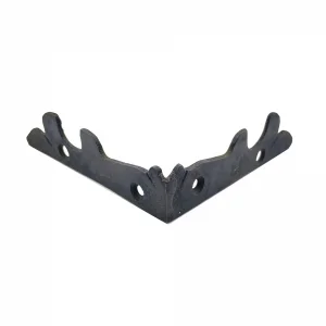 Antika Tarz Dekoratif Pirinç Lale Köşe Gönye - Yan, 105x105 Mm, Oksit