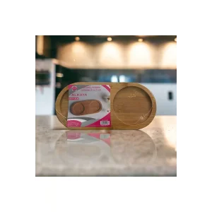 Bambu Yağdanlık Altlığı 2 Bölmeli Royaleks-ALK-1523