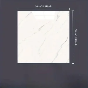 Beyaz Mermer Desenli Alüminyum Plastik Duvar Sticker (30*30)