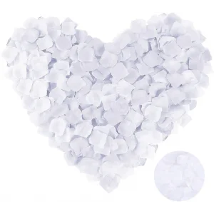 Beyaz Renk Gül Yaprağı Şekilli Konfeti 10 Paket 1000 Adet